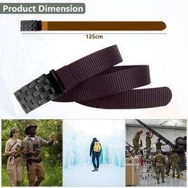 WedDecor Nylon Webbing Heavy Duty Quick Release Tactical 1.5” Belt for Hiking, Outdoor, Work, and Casual Use, Combat Belt for Cargo Pants, Tactical Belt for Military Wear, Sports, Golf Web Belt, Brown
