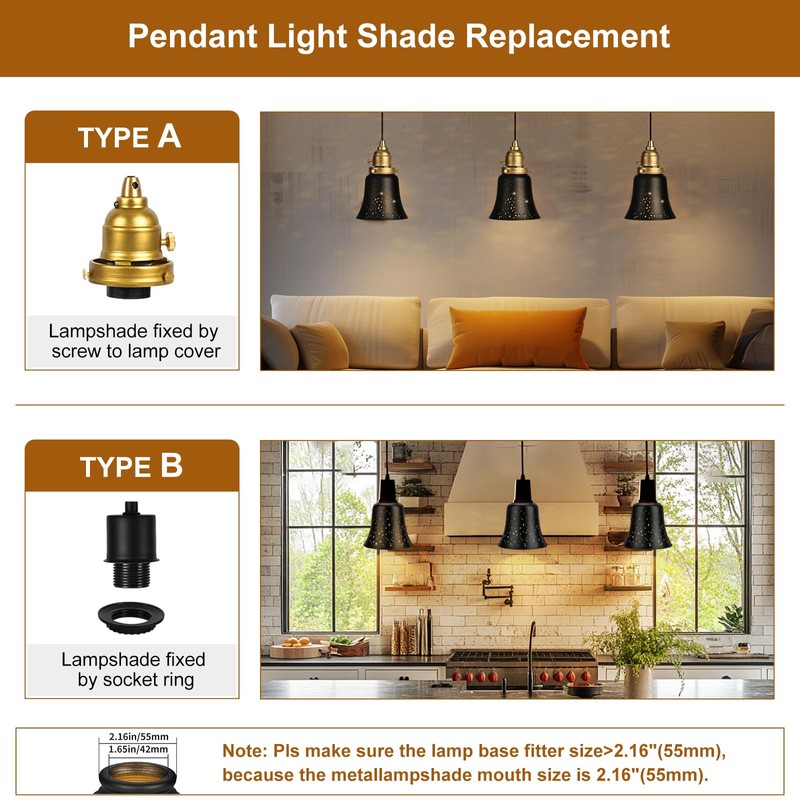 Ceiling Fan Light Covers, 4 Pack Pendant Light Shade Replacement