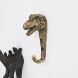 Fyne-Finds Animal Dinosaur Shaped Metal Vintage Hook Leads Coat Keys Hat Wall Mounted Hanger Hook Kids Boys (Tyrannosaurus Rex Hook)