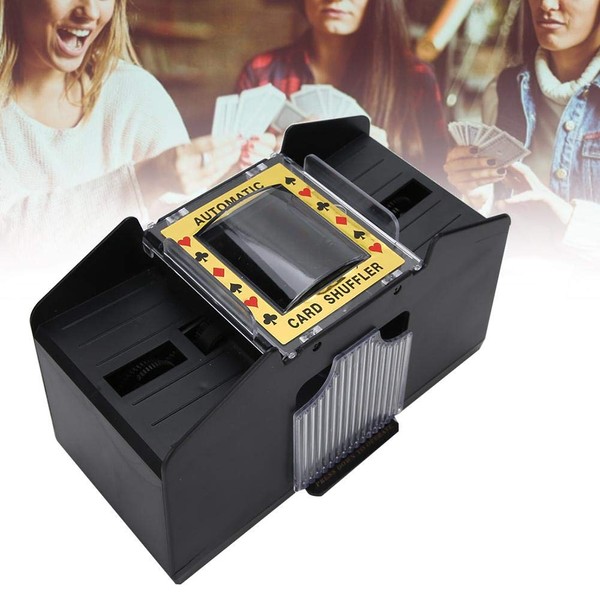 Qinlorgon Mescolatore di Carte Automatico - Mescolatore di Carte Automatico a Batteria - Mescolatore di Carte da Gioco per Poker da 1 a 4 mazzi