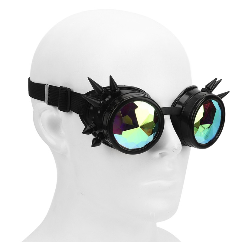 Steampunk Goggles Retro PC ABS with Elastic Band Kaleidoscope Rave