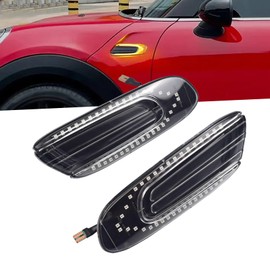 Xinctai Sequential Amber Led Fender Side Marker Light Turn Signal Lamp Compatible with 2014-2020 Mini Cooper F55 F56 F57 (Clear Lens)