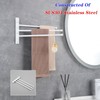 GERZWY Bathroom Hand Towel Rack 3-Bar Folding Arm Swivel Hanger