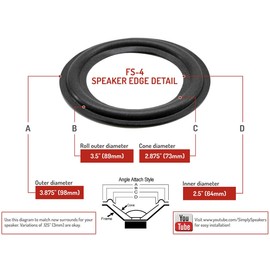 Dahlquist 4 Inch Foam Speaker Repair Kit FSK-4 (Pair)
