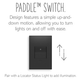 Legrand adorne 20A 4-Way Paddle Switch in Graphite Finish with Matching Wall Plate, ASPD2042G4