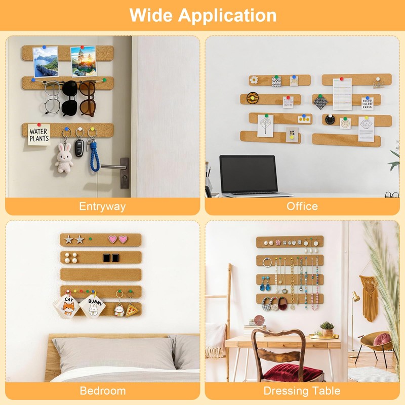 Fushing Cork Boards Felt Bulletin Boards, 13"x2" Pin Boards with