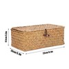 Wicker Basket, Hand-Woven Wicker Storage Container with Lid, Dustproof Multi-Purpose