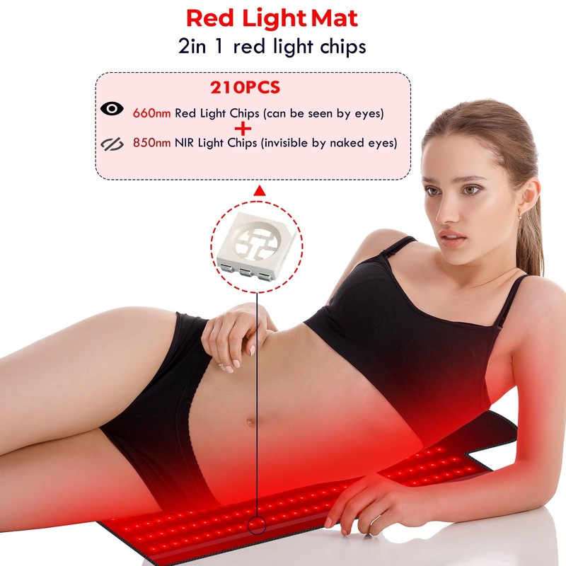 Red Light and Near-Infrared Light Pad with 660 nm and