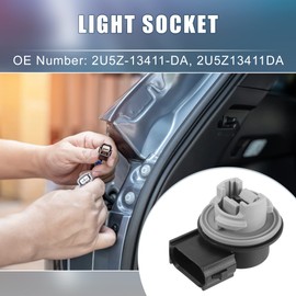 A ABSOPRO Rear Brake Stop Turn Signal Light Bulb Socket Holder 2U5Z-13411-DA 2U5Z13411DA for Ford F-150 2009-2014 Black (Set of 2)