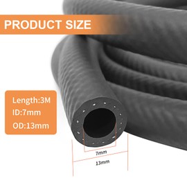 3 Meters Fuel Line Hose 7mm ID Fuel Line Set Fuel Pipe Fuel Hose for Trucks, Cars, Tractors, or Small Engines