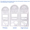 Multifunctional Geometric Ruler Set,Mathematics Drawing Ruler Geometric Drawing Template Measuring