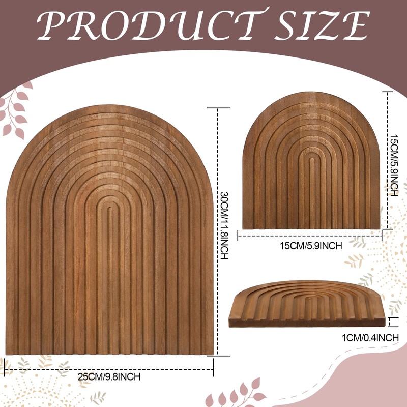 Chunful 2 Pcs Decorative Wood Cutting Board Wooden Board Rainbow