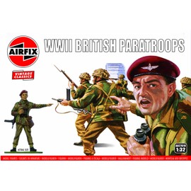 Airfix A02701V WWII British Paratroops Vintage Classics Figures 1:32 Scale Model Kit
