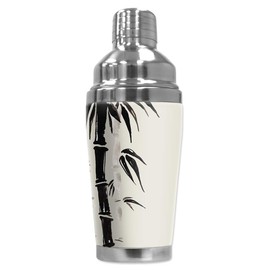 Mugzie 16 Ounce Stainless Steel Cocktail Shaker/Martini Shaker with Wetsuit Cover - Bamboo