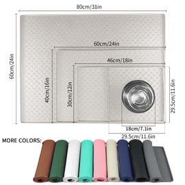 Ptlom Anti-Slip Dog Bowl Mats - High-Lips Food & Water Pet Placemat, Silicone Tray for Small to Large Dogs & Cats