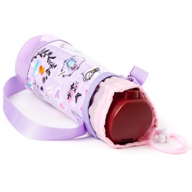 COLORFUL CANDY STYLE N3767400 Plastic Bottle Holder, Girls, Case, Cold Retention, Shoulder Strap, Alice and Wonderland Tea Party