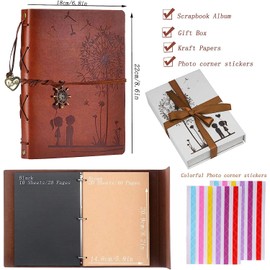 ZEEYUAN Love Scrapbook Album Dandelion Soft Leather Photo Album Family Book Special Christmas Valentine’s Birthday Gifts Unique Gift for Women, with a Gift Box