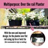 LaLaGreen Outdoor Rail Planter (6 Pack, 16 Inch) Large Black