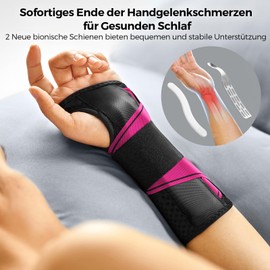 FREETOO Lightweight Fit Wrist Support with Bionic Carpal Tunnel Splint, [Single Stage Wear] Wrist Bandages for RSI, Tendonitis, Extended Wrist Splint for Men and Women