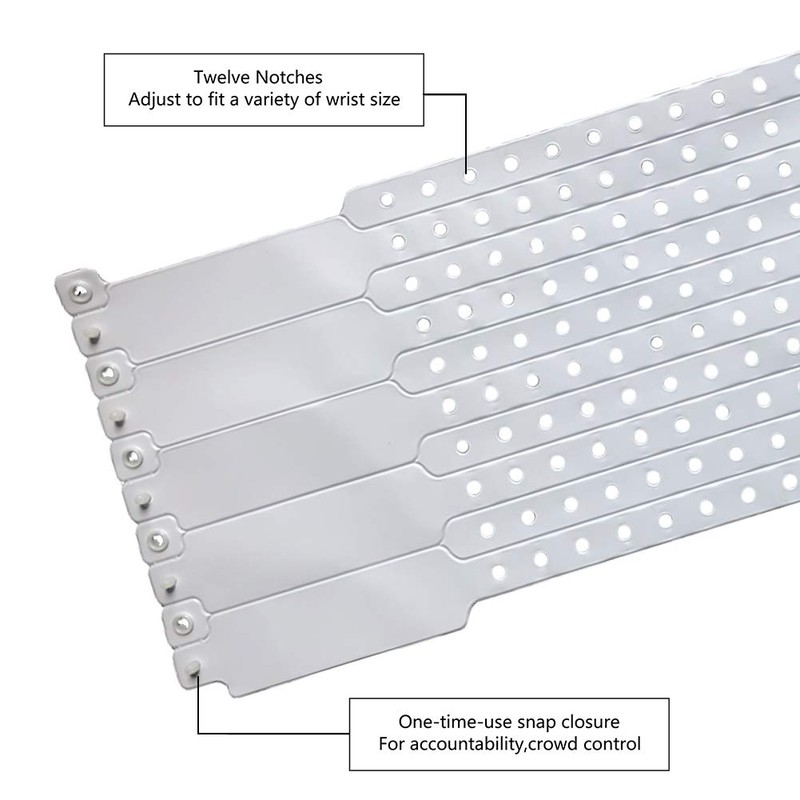Wristall 100 Pack White Hospital Wristbands Vinyl Patient Id Bands