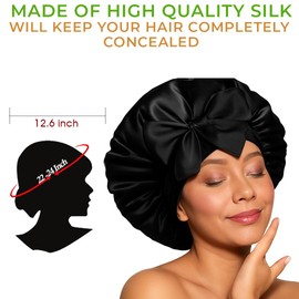 MAG Silk Bonnet with Soft Elastic Band, Breathable Satin Hair Bonnet for Sleeping Suitable for Long, Straight and Curly Hair
