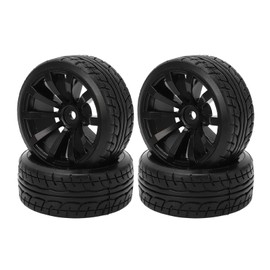 4PCS RC Drift WheelsRC Tires and Wheels SetHard Tyre for Tamiya TT02, RC Drift Hard Tires Rubber RC Tire Road Drifting Car RC Rubber Tires Wheels Set Black 1/10 RC Drift Car