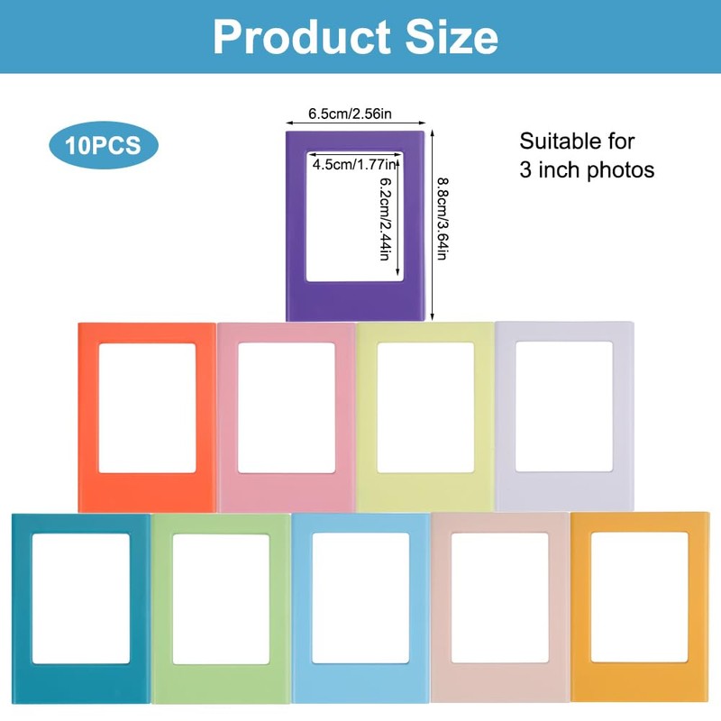 Pack of 10 Magnetic Mini Photo Frame, 8.8 x 6.5