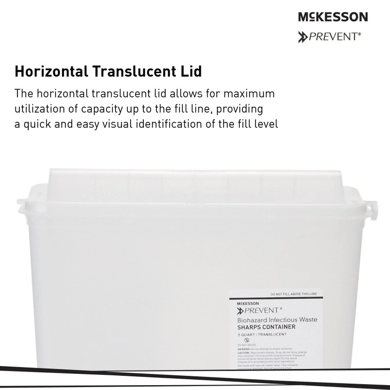 McKesson Prevent Sharps Container 1.25 gal. Horizontal Entry
