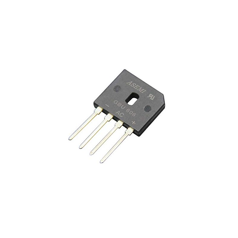 ASEMI 10x GBU606/GBU6J Flat Bridge Rectifier Diode Through Hole 6A