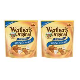 Werther's Original Sugar Free Chewy Caramels, 7.7 oz., Individually Wrapped - Pack of 2