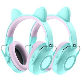 2Pack Noise Cancelling Headphones for Kids, Dr.meter SNR 32dB Kids Ear Protection Earmuffs for Autism Sensory, Hearing Protection for Monster Jam, Concerts, Fireworks with DIY Stickers -Green+Green