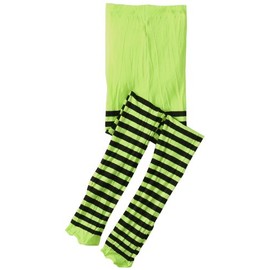 Jefferies Socks Girls 7-16 Stripe Tights, Lime/Black, 8-10