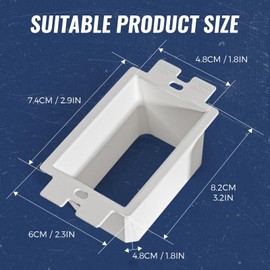 ANATIA 20 PCS BE1-2 Electrical Outlet Box Extenders with 40 Screws, 1-Gang Single Gang Electrical Box Extender for Power Outlets, Not Water Resistant, Plastic, White