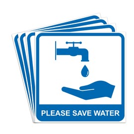dealzEpic - Please Save Water Sign Stickers - Self Adhesive Peel and Stick Decals