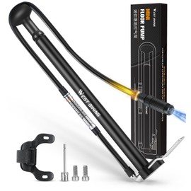 Portable Bicycle Pump, Mini Bicycle Pump, Aluminium Alloy 160 PSI Air Pump, Bicycle, All Valves, Lightweight Bicycle Pump for Road Bike, Mountain Bike Balls (Black Bicycle Pump with Pressure Gauge)