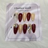 Burgundy & Gold Glitter Full Parts Handmade Nail Tips -