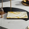 Elegant Marble Gold Loaf Rectangular Disposable Paper Platter - 16"