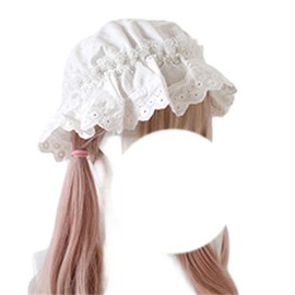 Toku to You, Lolita Hat, Hair Ornament, Beret, Mori Girl, Lace, Embroidery, Cotton, Maid Hair, Cute, Girls, Children, Fashionable, Hair Accessories, Light Blue, Pink, School Festival, Cultural