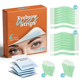 Waxfans 48 tiras de cera para cara, tiras de cera de cejas para depilación, kit de depilación para labios de mujer, chino, bikini, axilas, piernas, ce