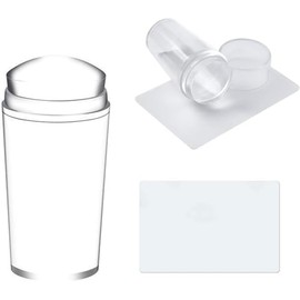 Kit De Estampador De Uñas, Estampadores De Silicona Con Raspador Y Pegatinas 3D De Rayas Curvas, Herramientas De Manicura Con Sellos Transparentes Par