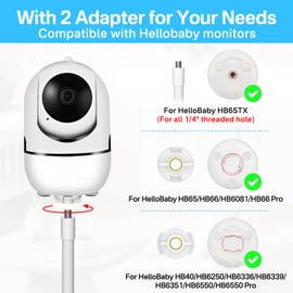 Flexible Clip Baby Monitor Mount for Hello Baby Monitor Mount HB65 / HB66 / HB6081 / HB6550 / HB6339 / HB6550 pro / HB40 - 19.4" Baby Monitor Holder Compatible with Hellobaby Camera Mount to Anywhere
