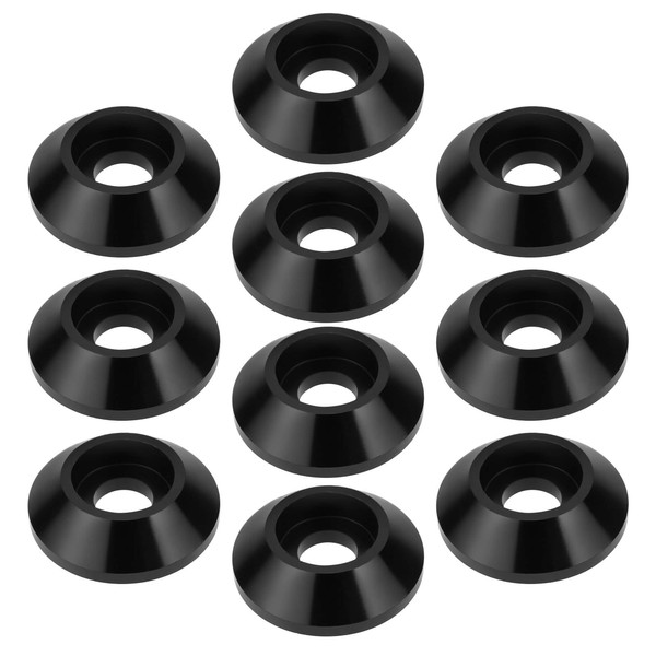 YINETTECH 10PCS M6 Black Hex Socket Bolt Washer 45° Load