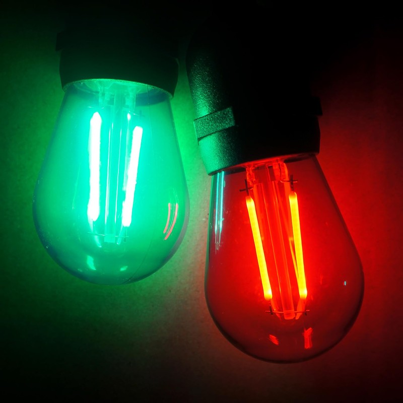 GUILEDUO 24 Pack S14 LED Red Light Bulb Green Light