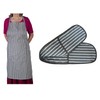 Butchers Stripe Printed Cotton Bib Apron & Double Oven Glove