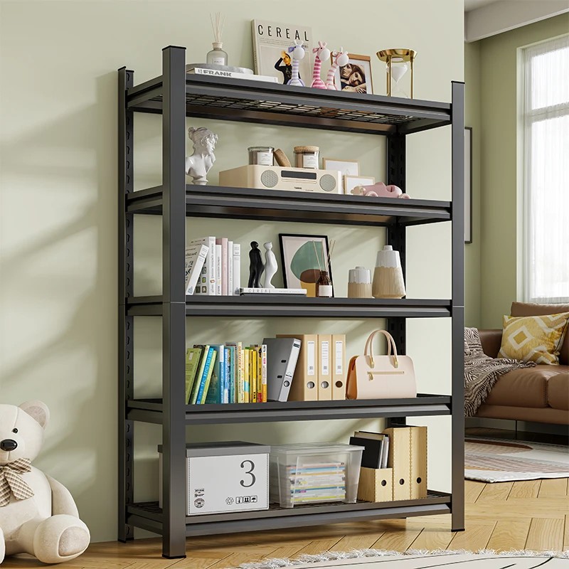 5 Layer Wire Board Metallic Steel Warehouse Rack Shelves Durable
