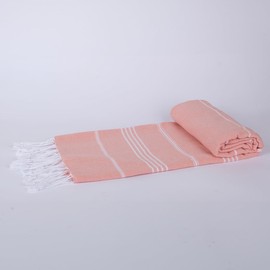 MyStilo 100% Recycled Cotton Hammam Towel - Sustainable and Natural - Sauna Towel, Beach Towel, Shower Towel, Bath Towel, Yoga Towel - Petrol - 100 x 200 cm Sultan (Salmon)