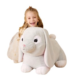 EARTHSOUND Giant Rabbit Stuffed Animal Plush Toy,Large Realistic Bunny Jumbo Big Size Soft Toys,Cute Huge Plushy Fluffy Fat Plushie,Gifts for Kid