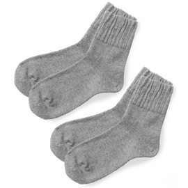 Foot is Happy, Women's, Soft Feel and Warmth of Wool, Socks, Made in Japan, Warm, Warm, Cold Protection, Winter, Wool, Not Cold, No Chill, No Pinching, Loose, Loose, gray (dark gray)