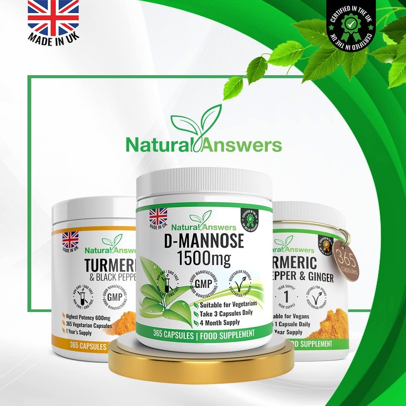 D-Mannose | 365 Capsules | Max Strength 1500mg per Serving