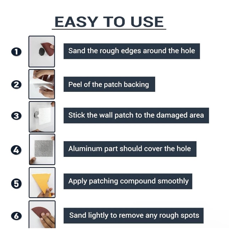 EXOPATCH Aluminum 12 PCS Drywall Repair Kit - Wall Patch